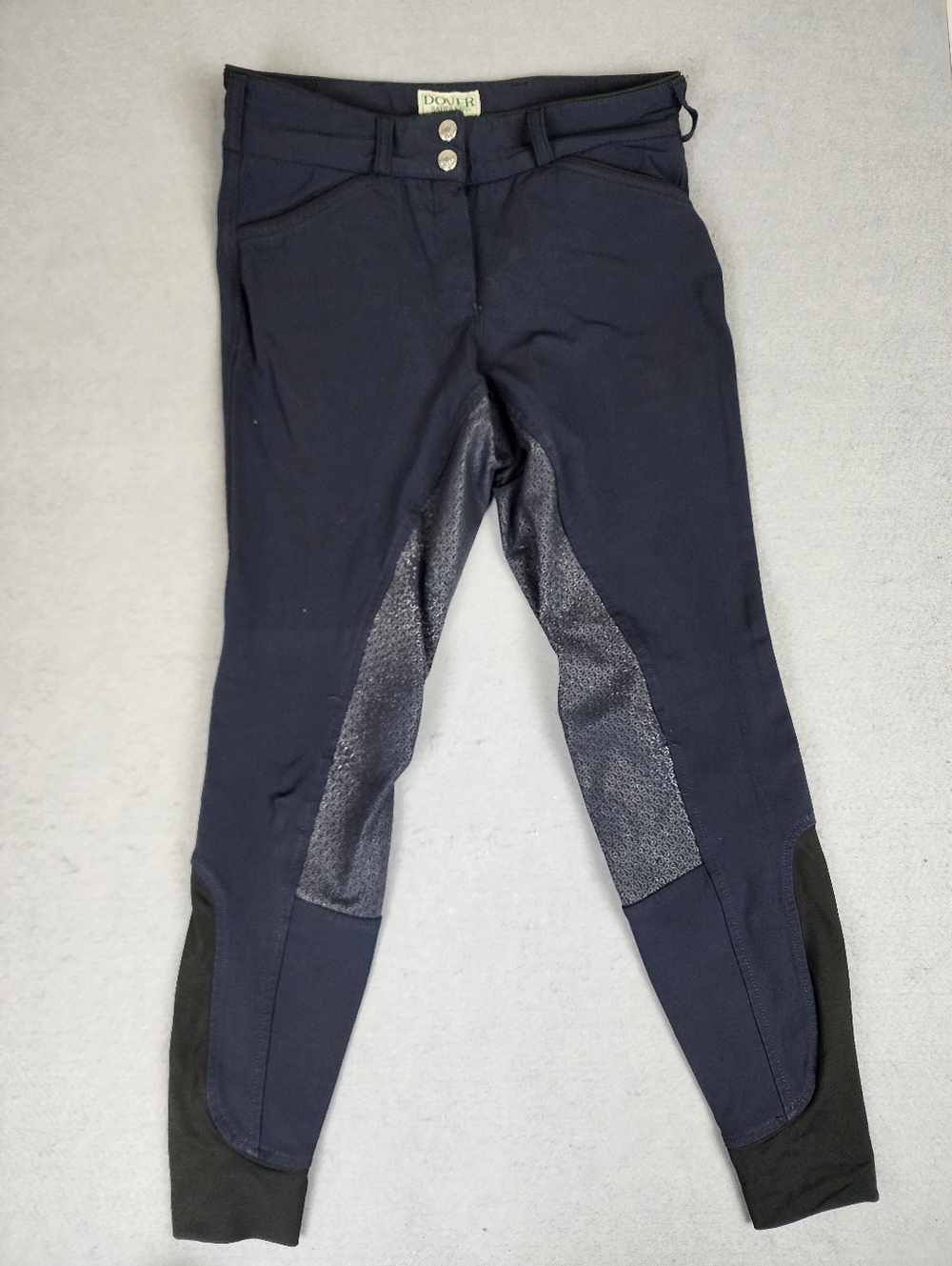 Dover Saddlery Navy Riding Breeches with Knee Patches Equestrian Horse